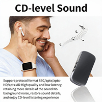 Émetteur-récepteur FM Bluetooth 5.3 pour voiture, adaptateur audio DSP avec port AUX, appels mains libres, connecte 2 appareils, portée 10m, grande autonomie de la batterie