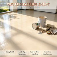 Résine époxy beige DIY pour sols, écologique, séchage rapide, imperméable, antidérapante, en spray pour sols en béton intérieurs et extérieurs