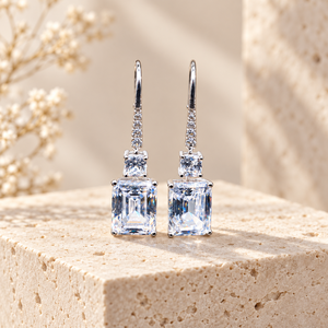 Orecchini Pendenti a Pagoda con Taglio Quadrato Scintillante per Donne, Design Elegante e di Nicchia, Gioielli alla Moda - Product Image 4
