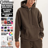 Sweat à capuche polaire épais 430 GSM pour homme, avec logo personnalisé brodé et imprimé en relief, poche, streetwear d'hiver