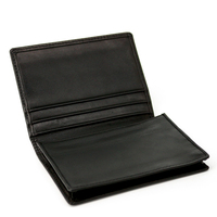 Dompet kulit Unisex, pemegang kartu profesional murah, Logo kustom, penutup terbuka, panjang huruf, ramah uang tunai