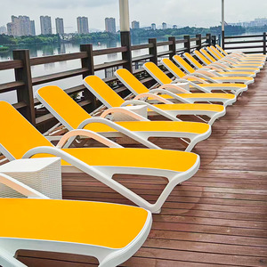 Chaises longues de plage pliables de luxe en Teslin pour l'extérieur, vente en gros d'usine, légères avec parasols - Product Image 6