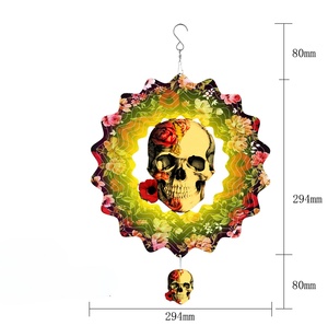 12in Halloween Wind Spinners 3D Kinetic Metal Wind Sculptures for Garden Outdoor Halloween Ornaments and Crafts Gifts - Product Image 1