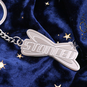 Portachiavi in Metallo Personalizzati, Ciondolo Rettangolare in Acciaio Inox con Logo, Charm Portachiavi Durevole con Nome o Logo - Product Image 2