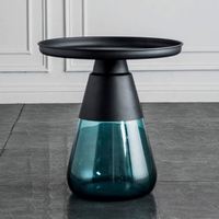Farbige grüne Glas Basis Metall Beistell tisch Netz rot Glas Couch tisch Design-Stil nach Hause explosiven Couch tisch