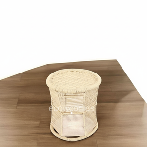 Tabouret moderne en bambou fait à la main Console incrustée d'os pouf intérieur et extérieur pour hôtels, écoles, meubles décoratifs de chambre à coucher relaxants - Product Image 1