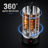 Gril à brochettes domestique sans fumée, four à barbecue entièrement automatique, grill électrique rotatif pour kebab, détachable, antirouille, pour poulet