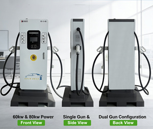สถานีชาร์จแบบตั้งพื้นกำลังสูง 60kW 80kW 120kW แบบสองหัวชาร์จ รองรับหลายโปรโตคอล ใช้งานร่วมกับ Ocpp และ CCS2 - Product Image 4