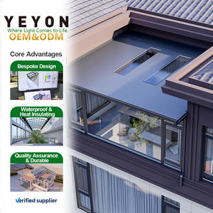 Yeyon 2026 OEM Véranda résidentielle préfabriquée extérieure en acier avec panneaux en verre trempé, structure en acier, type 'Cottage' fermé, 'Glass House' - Product Image 1