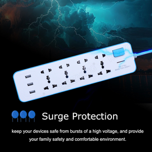 Phổ 8 ổ cắm điện ổ cắm điện 3 cổng <span class=keywords><strong>USB</strong></span> đa sử dụng dải điện bảo vệ tăng ổ cắm mở rộng - Product Image 4