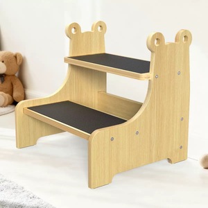 Wooden Kids Step <b>Stool</b> Natural Color Safety Non-Slip Surface For <b>Bathroom</b> Kitchen Learning Tower - Product Image 1