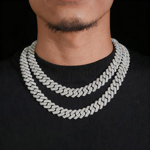 Cadena de Plata de Ley 925 de 14MM 16MM con Certificado GRA, Collar Iced Out de Moissanita VVS, Cadena Cubana para Regalo, Joyería Hip Hop - Product Image 1