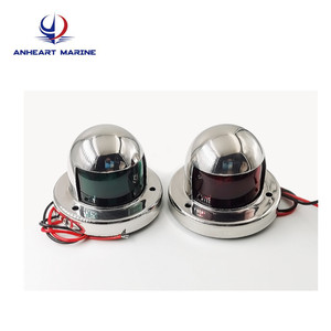 Stainless Steel Boat Navigation Light 12V Left <b>Red</b> Right Green Dual Color For Yachts And Boats - Product Image 4
