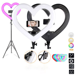 Vente à Chaud <span class=keywords><strong>Amazon</strong></span> Tiktop 10 Pouces Tout-en-Un Mini Led Set Heart Ring Light Lamp avec Trépied Stand Dimmable <span class=keywords><strong>Selfie</strong></span> Ring - Product Image 1