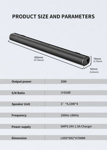 Barre de son sans fil Bluetooth avancée pour téléviseur avec écran LED intégré et adaptateur, qualité audio supérieure pour home cinéma - Product Image 6