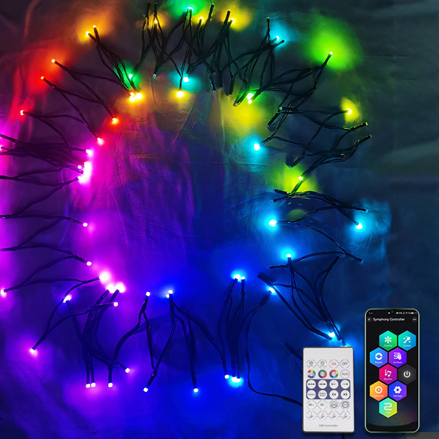 APP Controlled Full-Color LED String Light 5V 100Leds Remote Music Sync for Dreamlike Christmas Atmosphere