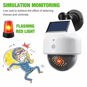 Outdoor <b>Solar</b> Wall Lamp Dummy <b>Camera</b> Fake LED <b>Solar</b> Power Video Surveillance Flashing Red Led Waterproof Body Induction Light - Product Image 5