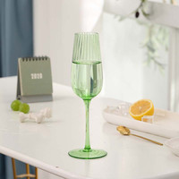Verres à pied colorés verre gobelet vin champagne verres vert Verres à vin rouge à rayures verticales pour bar