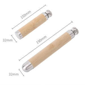 Flacon de hanche portable en bois de bambou 30/45ml Petit flacon à whisky en acier inoxydable pour le camping en plein air - Product Image 2
