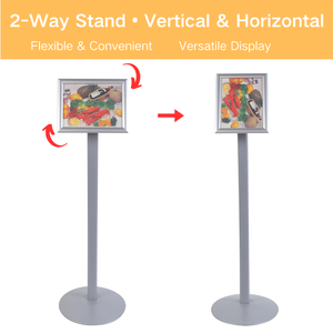 <span class=keywords><strong>Support</strong></span> d'affichage A4 direct usine, <span class=keywords><strong>poteau</strong></span> en aluminium courbé, joint en plastique renforcé, base ronde - Product Image 3