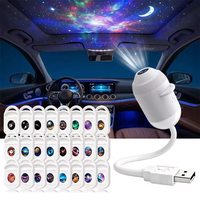 Mini projecteur d'étoiles USB 2-en-1, lampe de nuit, projecteur de vagues océaniques LED blanc chaud, lampe de projection au plafond pour chambre d'enfant