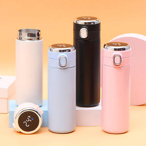 Venta al por mayor <span class=keywords><strong>mejor</strong></span> precio pantalla frasco taza con tapa de botón 450ML termos LED temperatura frasco taza 304 acero termómetro frasco - Product Image 5