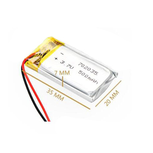 מותאם אישית 702035 <span class=keywords><strong>500mah</strong></span> <span class=keywords><strong>3.7v</strong></span> ליתיום פולימר סוללה ליתיום יון נטענת תאי סוללות Lipo סוללות - Product Image 1