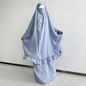 Nida jiljil2 parça etek namaz seti türk Dubai suudi Robe uzun Khimar toptan mütevazı kadınlar müslüman kızlar islam giyim - Product Image 5