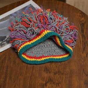 <span class=keywords><strong>Bonnet</strong></span> en tricot personnalisé <span class=keywords><strong>pour</strong></span> hommes avec cheveux Garçons <span class=keywords><strong>Bonnet</strong></span> d'hiver tricoté à la main amusant <span class=keywords><strong>Bonnet</strong></span> Rasta avec <span class=keywords><strong>dreadlocks</strong></span> - Product Image 4