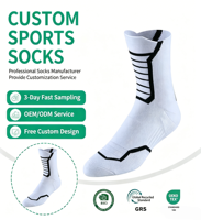 Chaussettes de basket-ball d'entraînement d'équipage professionnel pour hommes de Style américain Elite Running Serviette Bas Hiver Anti-Bactérien Épais