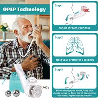 Entrenador Respiratorio con Principio OPEP, Vibración para la Eliminación de Mucosidad, Ejercicio de Recuperación Pulmonar, 3 Tamaños de Pelotas de PP, Sshtang Ht02