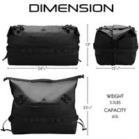 Sac à dos de voyage unisexe en toile imperméable 500D, grand format, robuste, avec fermeture éclair et sangle réglable