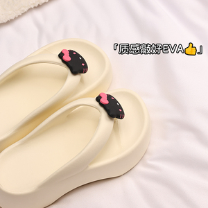 XMISTUO dolce ragazza spigolosa punta da <span class=keywords><strong>donna</strong></span> con suola spessa per gatto nero <span class=keywords><strong>infradito</strong></span> 2025 estate Outdoor plateau Heel Beach - Product Image 2