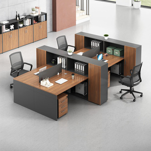 Combinación de Escritorio y Silla Minimalistas para Oficina, Escritorio Moderno para Finanzas con Divisiones y Cubículos - Product Image 4