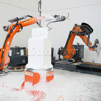 Máquina de grabado de piedra con brazo robótico CNC Kuka automático de 7 ejes 3D, máquina de tallado de piedra con sierra, husillo HS300/ES368