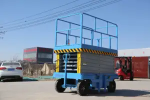 Plataforma de trabajo tipo rueda Plataforma elevadora de tijera aérea autopropulsada móvil de 1500kg