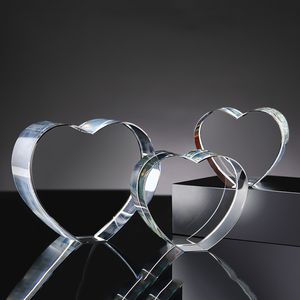 Bloc de verre transparent en forme de cœur, cristal vierge pour gravure photo 3D, souvenirs - Product Image 6