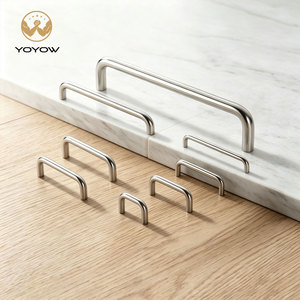 U Shape SUS304 Stainless Steel Contemporary Cabinet Pull Brushed Silver Drawer Handle Kitchen Bathroom Bedroom <b>Wardrobe</b> Cupboard - Product Image 1