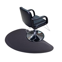 Tapis de sol anti-fatigue demi-cercle noir pour chaise Salon de beauté tapis de chaise de bureau épais