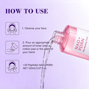 Tonique Éclat NAD Plus PDRN avec Niacinamide, Carnosine, Antioxydant, Anti-Glycation, Hydratant et Illuminateur pour le Visage - Product Image 6