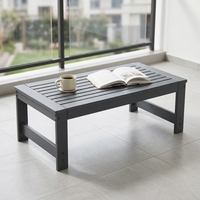 Table de repas et de café d'extérieur moderne, imperméable et durable en HDPE avec protection UV pour la cour, le patio et le parc