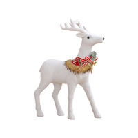 Grande Décoration de Noël en forme de Cerf Blanc avec Nœud et Clochette, pour Vitrine de Centre Commercial