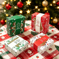Boîte à bonbons de Noël transfrontalière carrée en carton blanc avec fenêtre en PVC, boîte à biscuits, boîte à pâtisserie, boîte cadeau