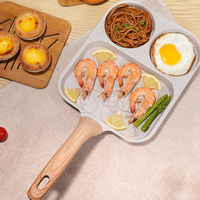 Mini ustensiles de cuisine poêle à frire en aluminium 4 trous fond en fonte gaz Induction prêt Design moderne Offre Spéciale cuisine en métal