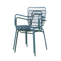 Chaise de salle à manger en fil métallique colorée, chaise moderne, bétoia jardin extérieur, Restaurant, café, style industriel, vintage