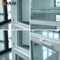 Ventanas Comerciales de Doble Hoja con Aislamiento Térmico para Exteriores, con Mosquitera Integrada, Ventana de Repuesto de Doble Hoja