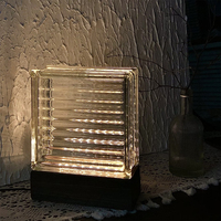 Brique de verre creuse transparente LED, lumière décorative moderne, pour cuisine, salle de bain, extérieur, hôtel, salon, avec télécommande