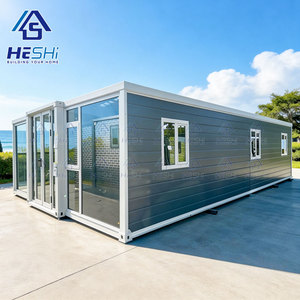บ้านสำนักงานสำเร็จรูปทรงสี่เหลี่ยมผืนผ้าสีเทา HESHI พร้อมประตูและหน้าต่างกระจก - Product Image 1