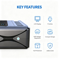 Mini onduleur compact avec batterie de secours pour routeur Wi-Fi, caméra de vidéosurveillance, téléviseur, ordinateur de bureau à domicile
