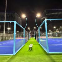 Cancha de Pádel Panorámica Completa de Fábrica, con Estructura de Acero y Vidrio Templado, para Interiores y Exteriores